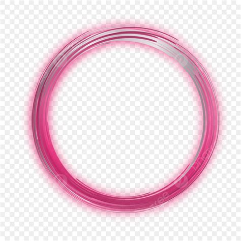 Pink Neon Glow Vector Png Images Premium Circle Frame With Glowing