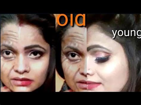 Young to old age look transformation makeup (self makeup ...