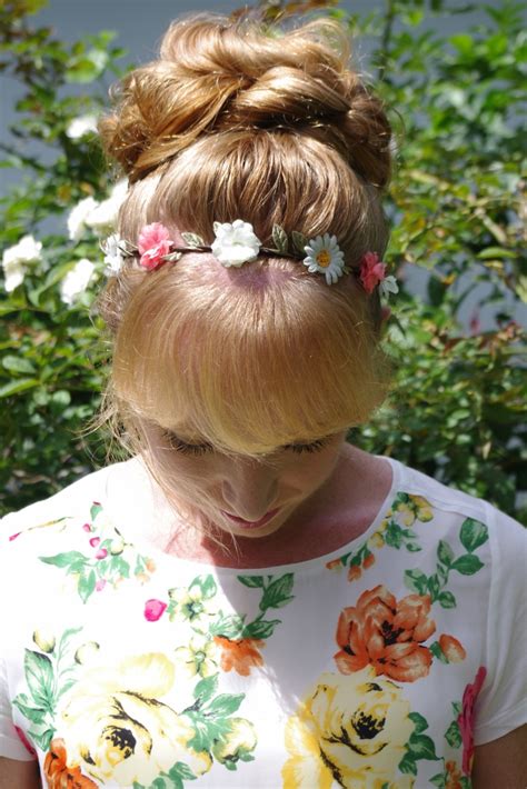 21 braided messy bun with baby breath. Braids & Hairstyles for Super Long Hair: Flower headband ...