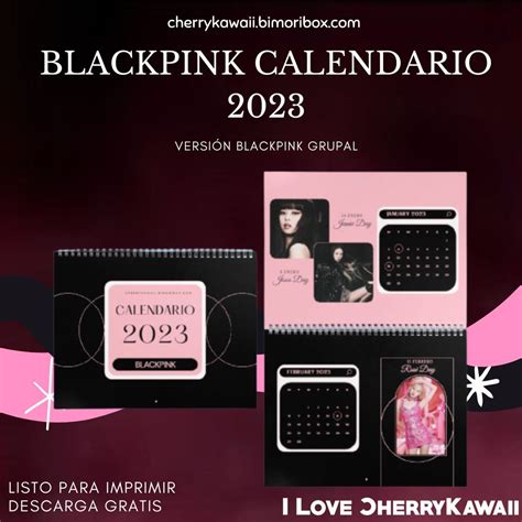Blackpink Calendario 2023 Version Black Pink Descarga Ahora Bts