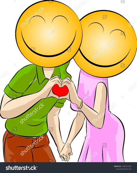 Happy Man Woman Emoji Smileys Stock Vector Royalty Free 1390157264