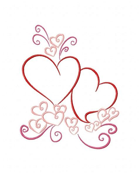 The only difference between the two is that in this, the design is. Color Outline Valentines 10 Machine Embroidery Designs on ...