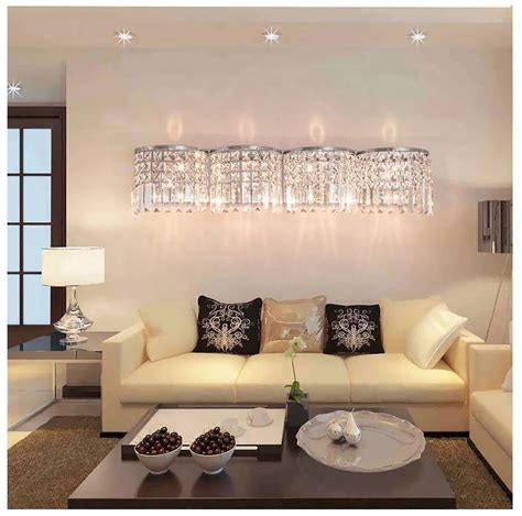 Luxury Large Horizontal Crystal Wall Sconce Lamp For Living Room Guest