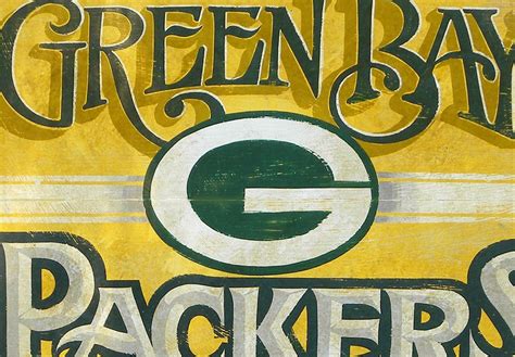 Green Bay Packers Print Original Art Sports By Zekesantiquesigns