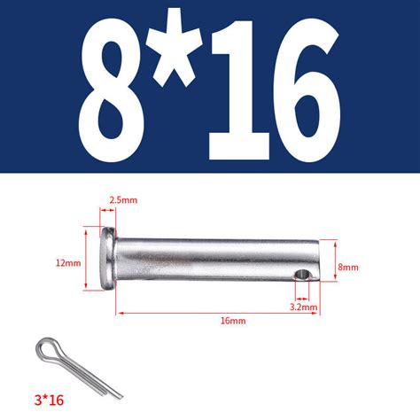 m6 m8 m10 m12 clevis pins metric stainless a2 clips cylindrical pin with hole ebay