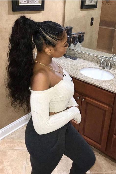 21 Cute African Cornrow Braided Styles Ponytails To Try In 2020 In