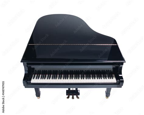 Grand piano isolated on white background, top view. Stock Photo | Adobe