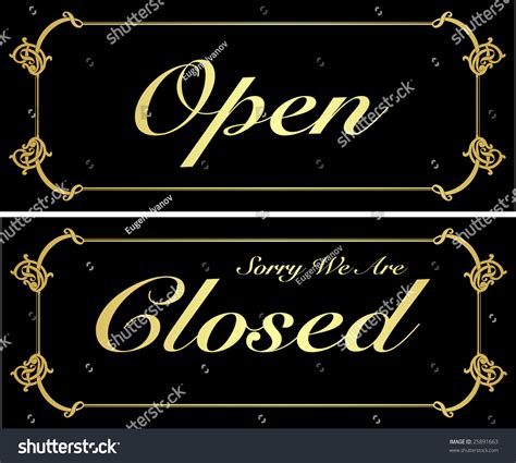 Vintage Open Closed Sign Vector Stock Vector 25891663
