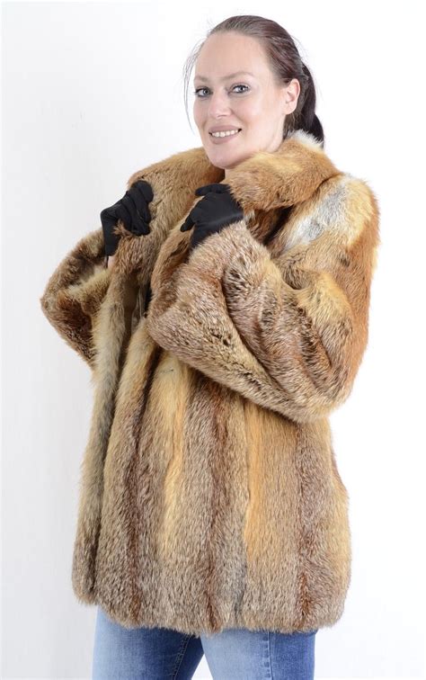 Us1020 Stylish Fox Fur Jacket Fur Coat Full Skins Pelliccia Fuchs Jacke ~ L 16 Ebay Manteau