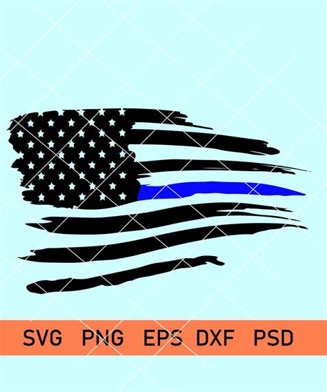 Flag Thin Blue Line Svg Thin Blue Line Svg Police Thin Blue Line Svg