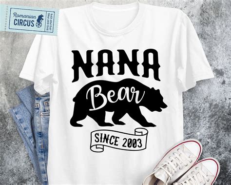 Nana Bear Svg Grandma Shirt Svg Grandmother Since Year Svg Etsy Australia