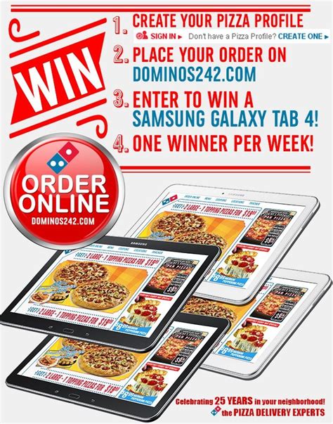 Pide tu domino's pizza favorita a domicilio o a recoger en tu tienda más cercana. Create Order & Win Online! | Win online, Pizza delivery ...