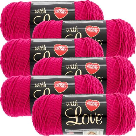 Red Heart With Love Yarn Hot Pink Multipack Of 6