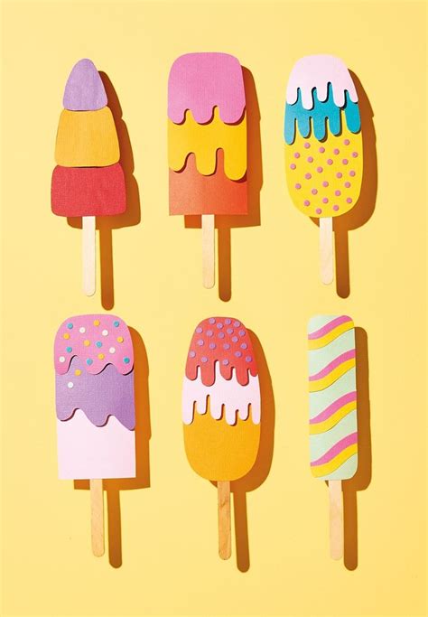 Paper Ice Lollies Paper Crafts Ice Lolly Stick Crafts Paper Craft