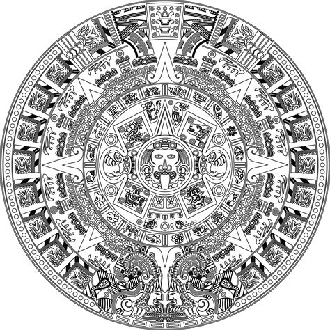 Aztec calendar laser engraved on baltic birch wood. Aztec Calender Drawing at GetDrawings | Free download