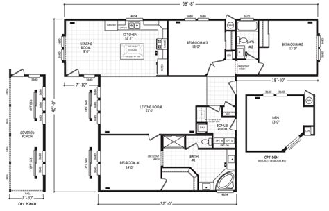 Triple Wide Floor Plans Mobile Homes On Main