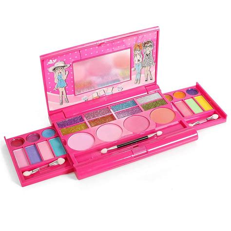 Kids Makeup Kit Little Girls Cosmetics Set Mirror Washable Non Toxic