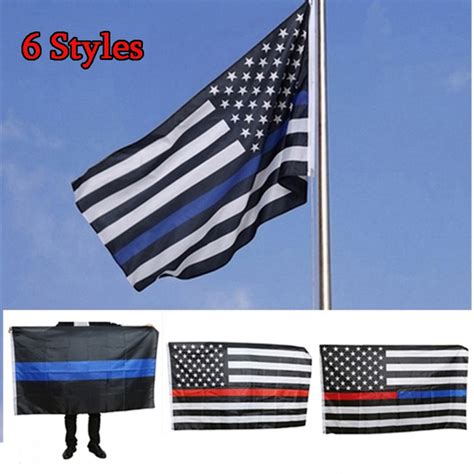 Blueline Usa Police Flags 3 By 5 Foot Thin Blue Line Usa Flag Black Red