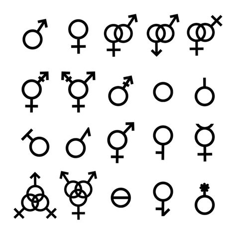 Premium Vector Set Of Gender Symbols And Sexual Orientation Icons Isolated On White Background