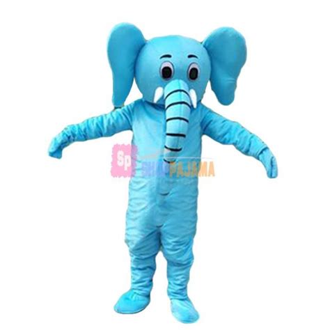 cartton blue elephant mascot costume