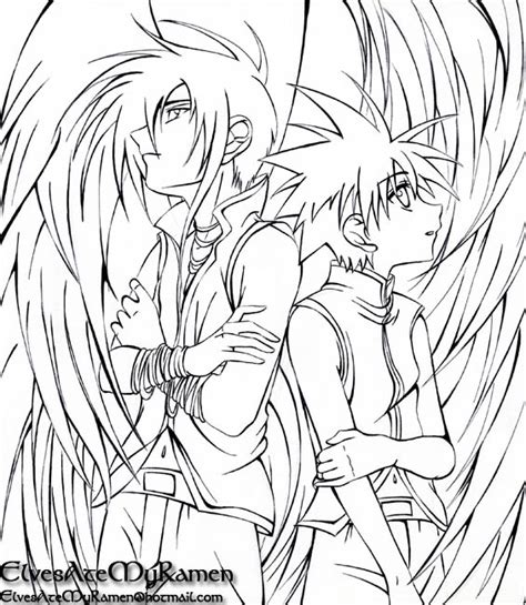 Anime Boy And Girl Coloring Coloring Pages