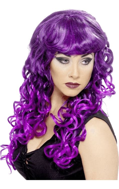 Siren Wig Purple Angels Fancy Dress Warehouse