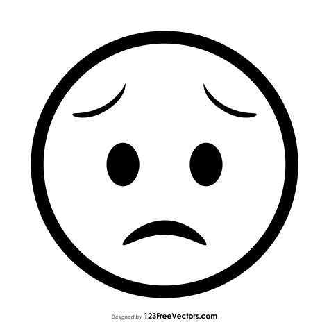 Worried Face Emoji Outline Emoji Coloring Pages Emoji Drawing