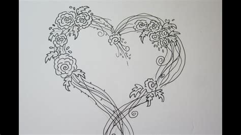Amazing Easy Rose Drawing With A Heart Drawing Tutorial