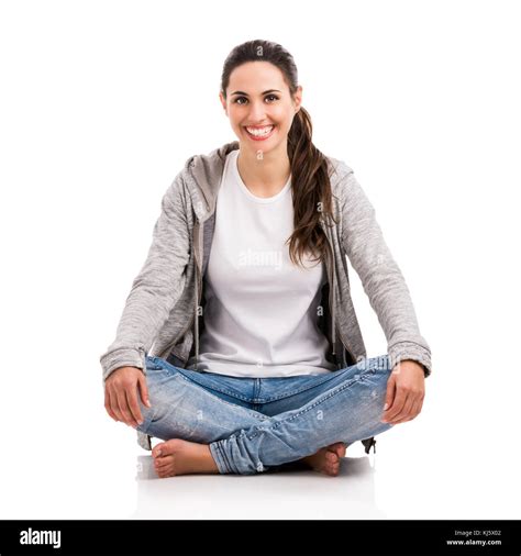 Pretty Girl Sitting On Floor Cut Out Stock Images And Pictures Alamy