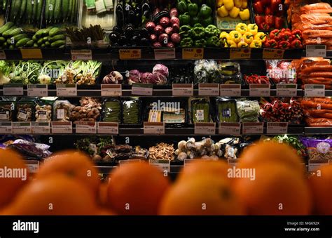 A View Of Fruit And Vegetables In A Whole Foods Market Shop In London
