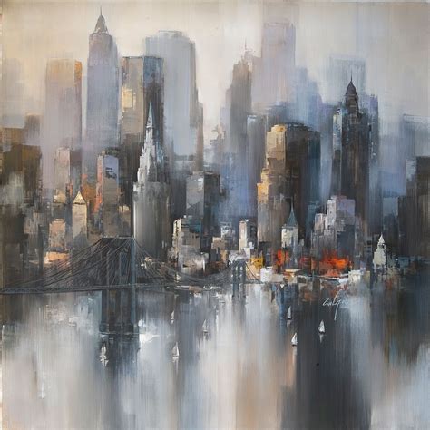 Meeresstille City Painting Abstract Painting Abstract City
