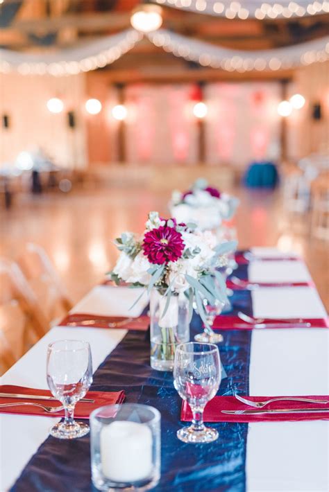 Maroon Blue And White Wedding Decorations Maroon Wedding Table