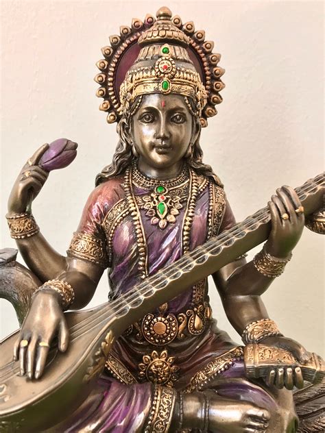 Saraswati Statue 8 Inch Goddess Saraswati Idol Goddess Etsy