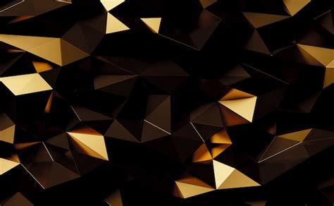 Premium Photo Abstract Gold Metal Geometric Triangles Background
