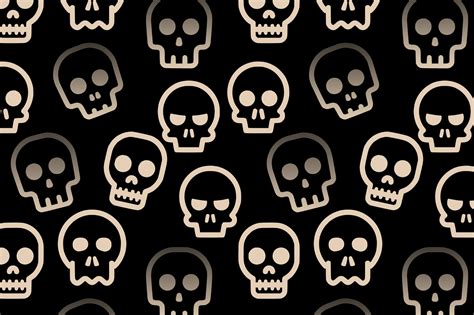 Simple Skulls Seamless Pattern Repeating Graphic By Topstar · Creative
