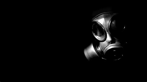 Gas Masks Creepy Minimalism Black Background Hd Wallpaper