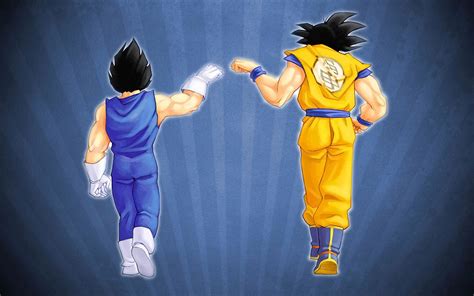 I should draw somethin db releated long time ago. Goku and Vegeta fist bump HD Wallpaper | Background Image ...