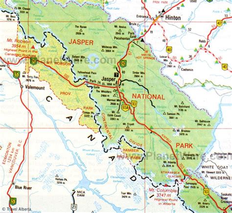 Map Of Canada Mountains Rivers And Lakes Planetware