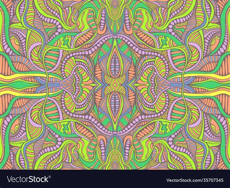 Psychedelic Trippy Fantastic Pattern Design Vector Image