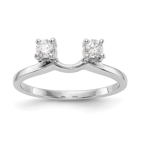 Solid 14k White Gold Engagement Diamond Wrap Wedding Ring Band Guard