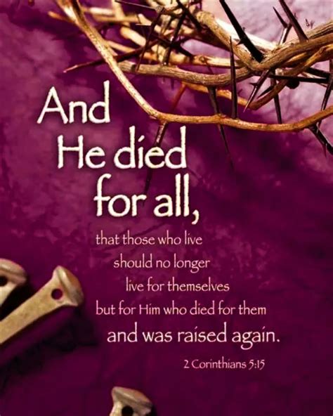 2 Corinthians 515 Niv And He Died For All That Those Who Live