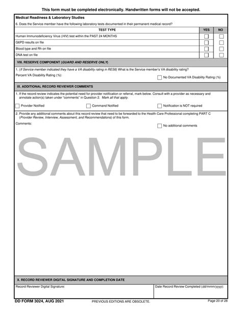 Dd Form 3024 Download Printable Pdf Or Fill Online Annual Periodic