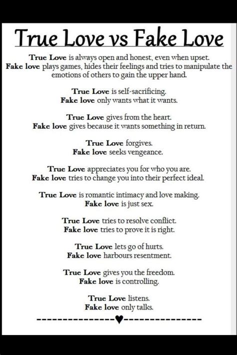Teenagers and young people, these days, often make the mistake of finding true love. True Love ~vs~ Fake Love | Fake love quotes, Real love ...