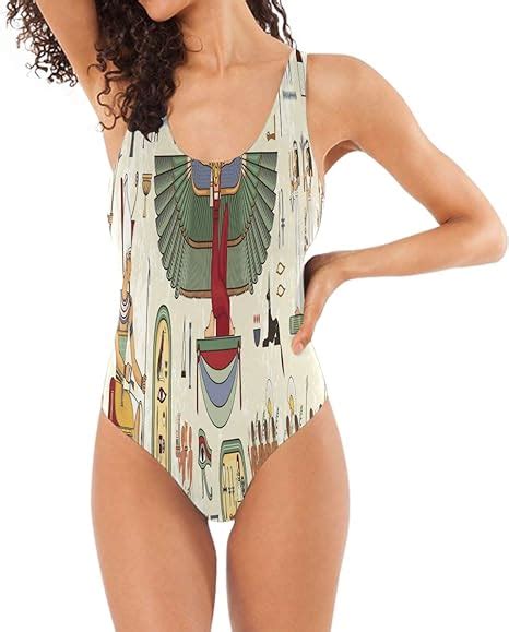 qmin ancient egypt pattern print swimsuits one piece swimwear sexy bikini bathing suits tankini