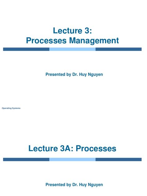Lecture 3 Processes Management Pdf Thread Computing