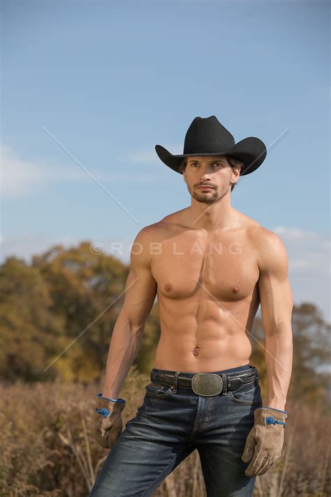 Shirtless Cowboy Outdoors Rob Lang Images
