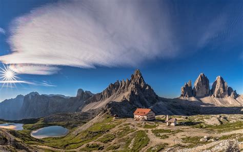 Download Wallpapers Monte Paterno Mountains Summer Tre Cime Di