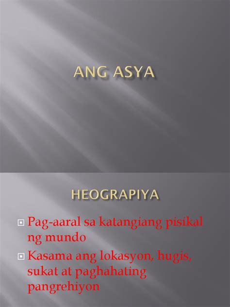 Ang Asya Ay Isa Sa Pitong Kontinente Ng Slide Pdf