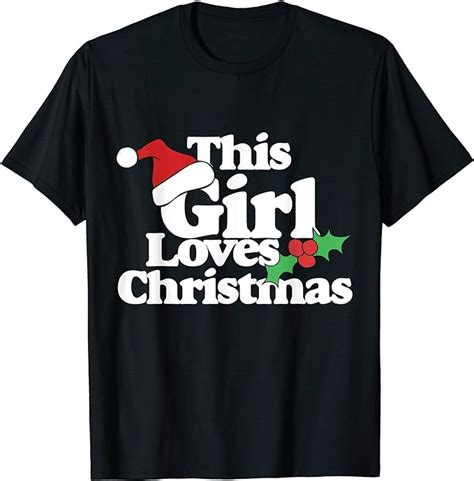 Womens This Girl Loves Christmas T Shirt Cute Xmas Party Tee Small