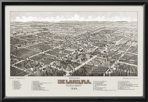 De Land Fl 1884 Vintage City Maps